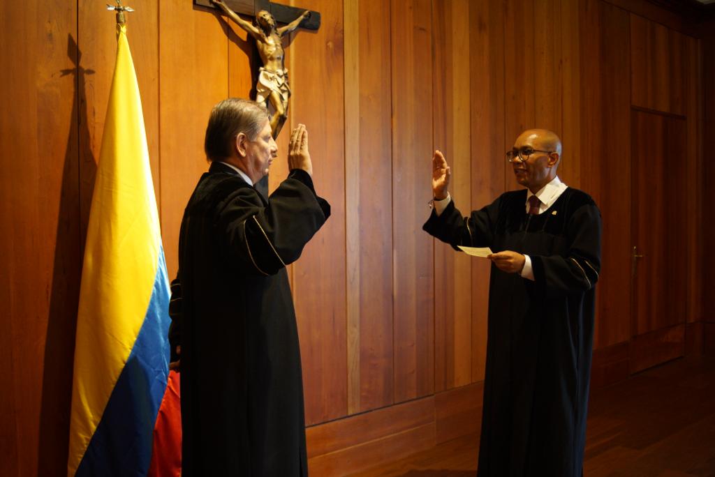 El presidente de la Corte Suprema de Justicia, Gerson Chaverra Castro, y el vicepresidente de la corporación, Octavio Augusto Tejeiro. Foto: Corte Suprema de Justicia