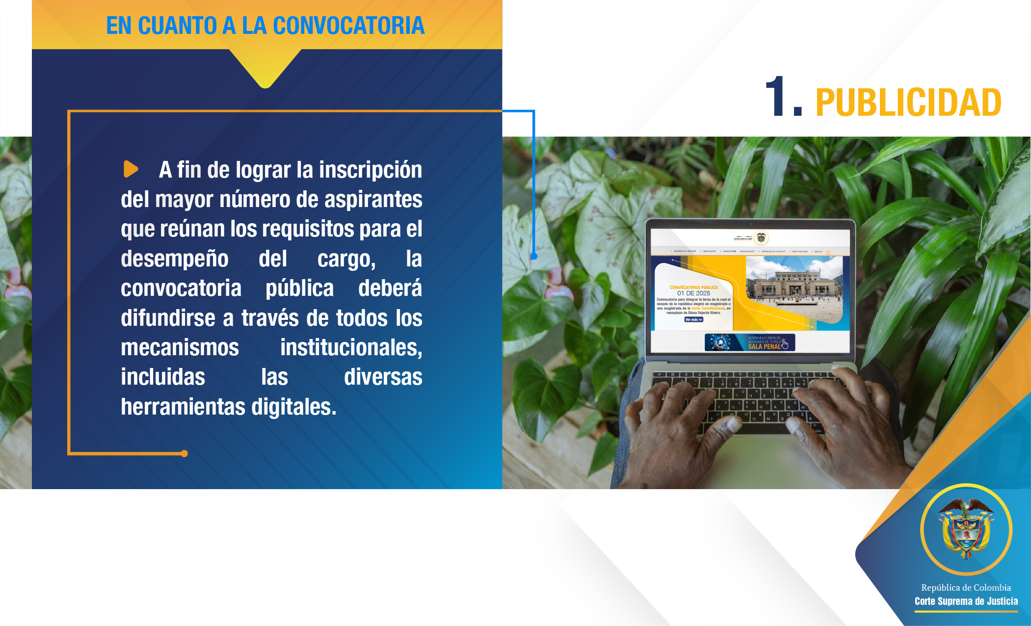 slide principios convocatoria magistrado Corte constitucional 2025 2